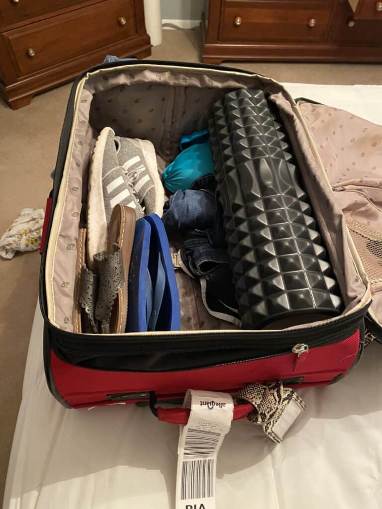 packing large foam roller to travel with my foam roller