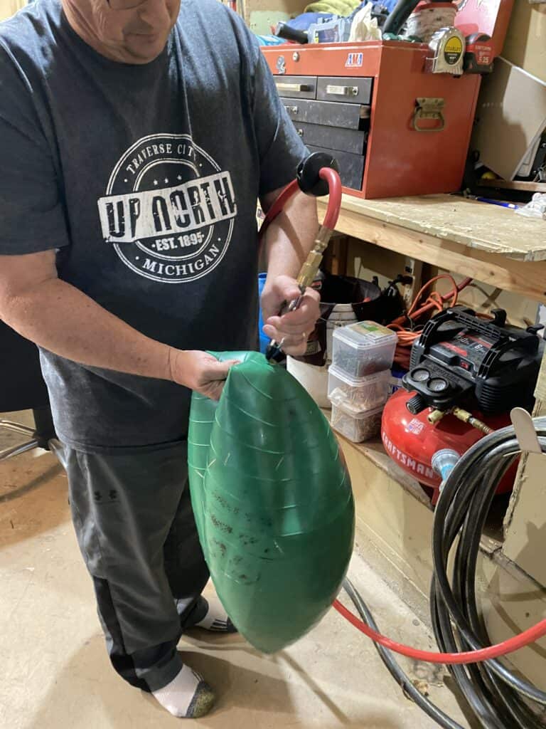 air compressor to fill a stability ball