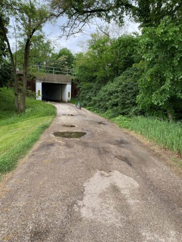 road bike on wet pavement